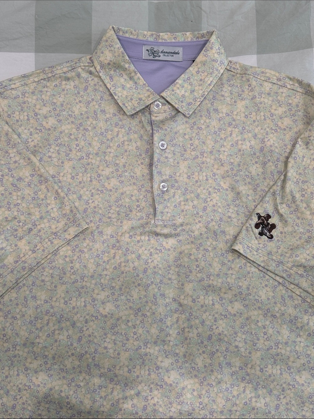 Men’s Lavender Floral Polo Shirt